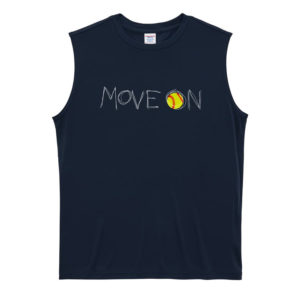 ソフトボール MOVE ON 進め リサイクルポリエステル ノースリーブシャツ