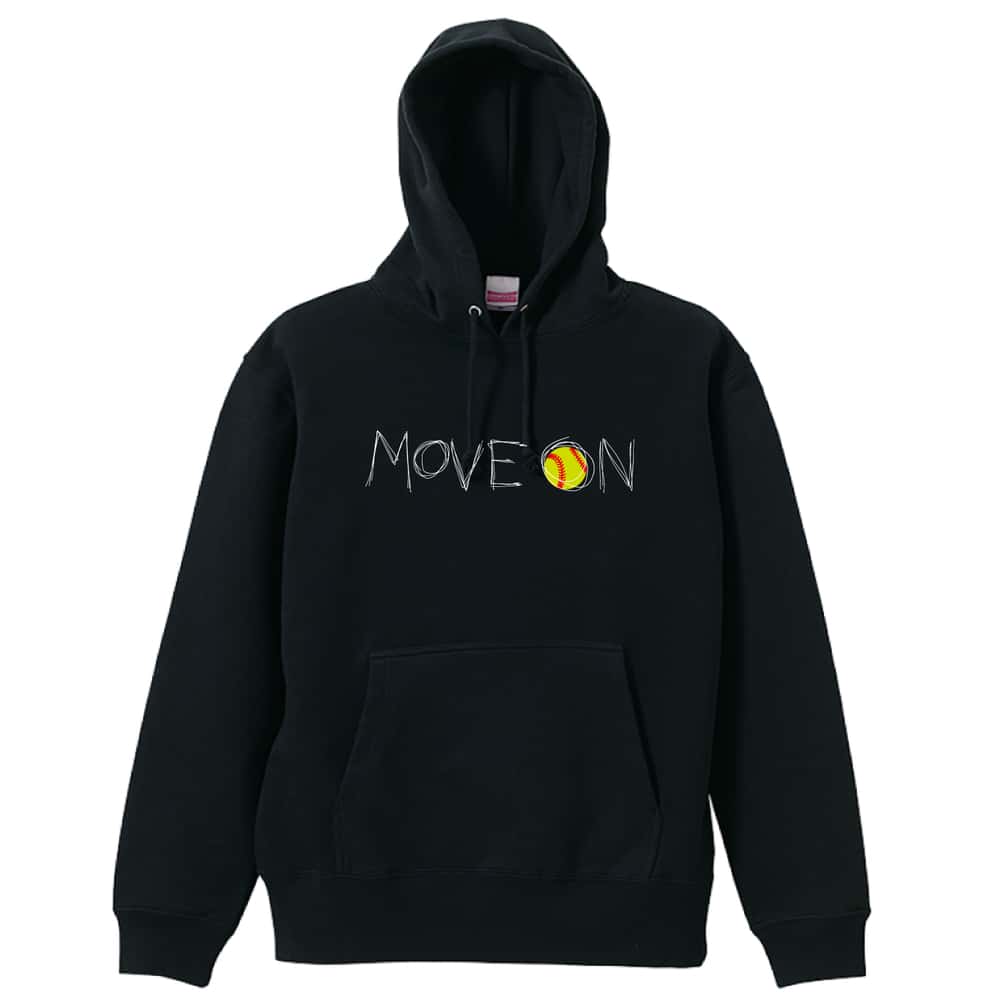 ソフトボール MOVE ON 進め 裏パイルプルオーバーパーカー