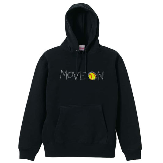 ソフトボール MOVE ON 進め 裏パイルプルオーバーパーカー