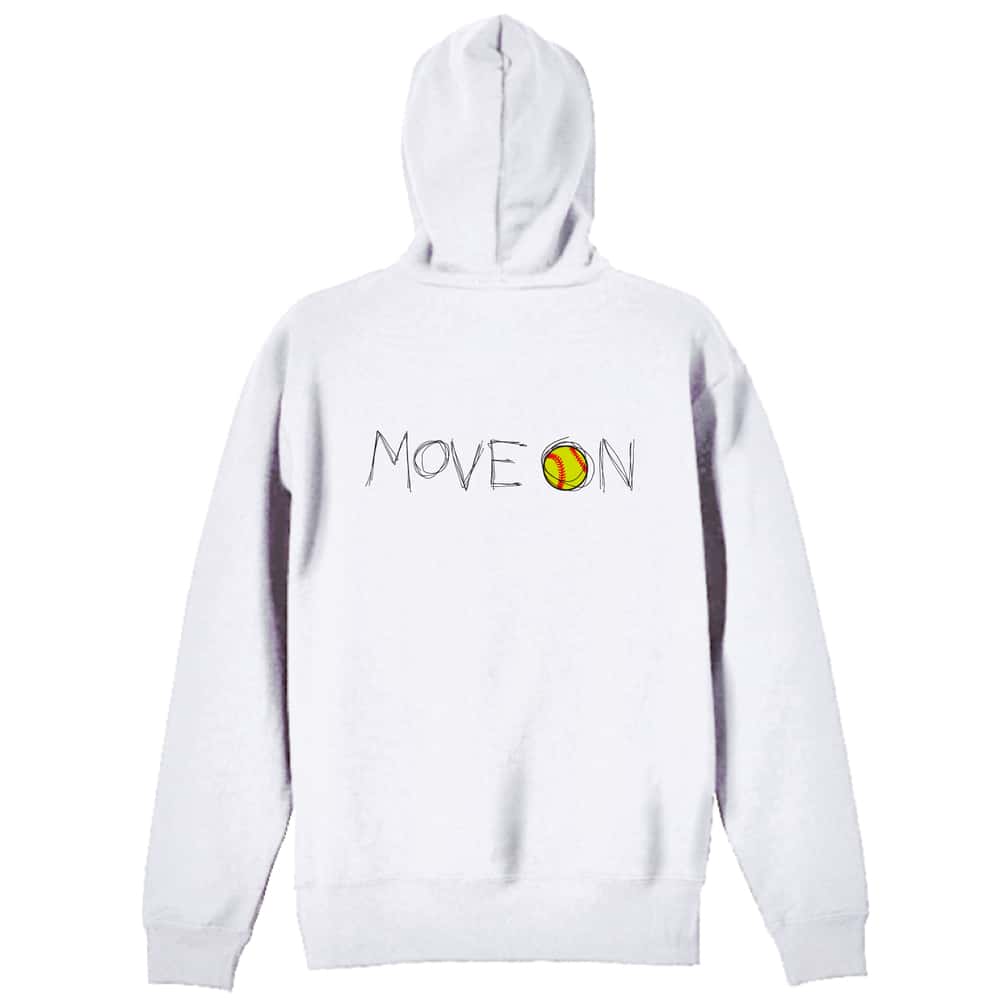 ソフトボール MOVE ON 進め 裏パイルジップパーカー