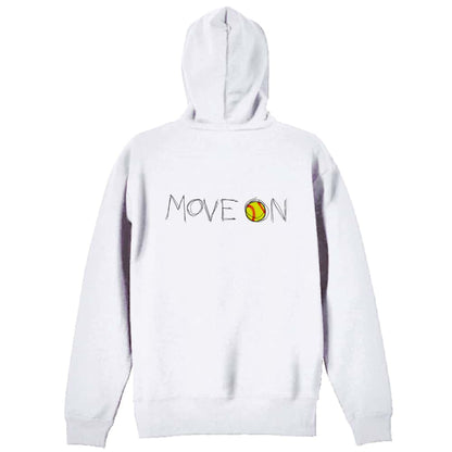 ソフトボール MOVE ON 進め 裏パイルジップパーカー