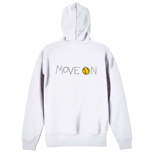 ソフトボール MOVE ON 進め 裏パイルジップパーカー