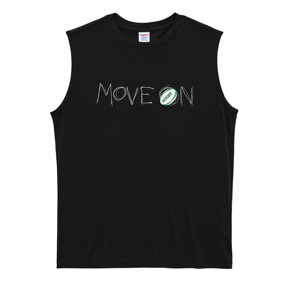 ラグビー MOVE ON 進め リサイクルポリエステル ノースリーブシャツ