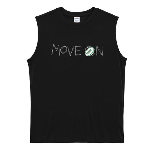 ラグビー MOVE ON 進め リサイクルポリエステル ノースリーブシャツ