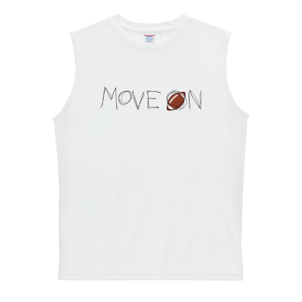 アメリカンフットボール MOVE ON 進め リサイクルポリエステル ノースリーブシャツ