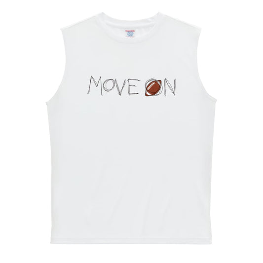 アメリカンフットボール MOVE ON 進め リサイクルポリエステル ノースリーブシャツ