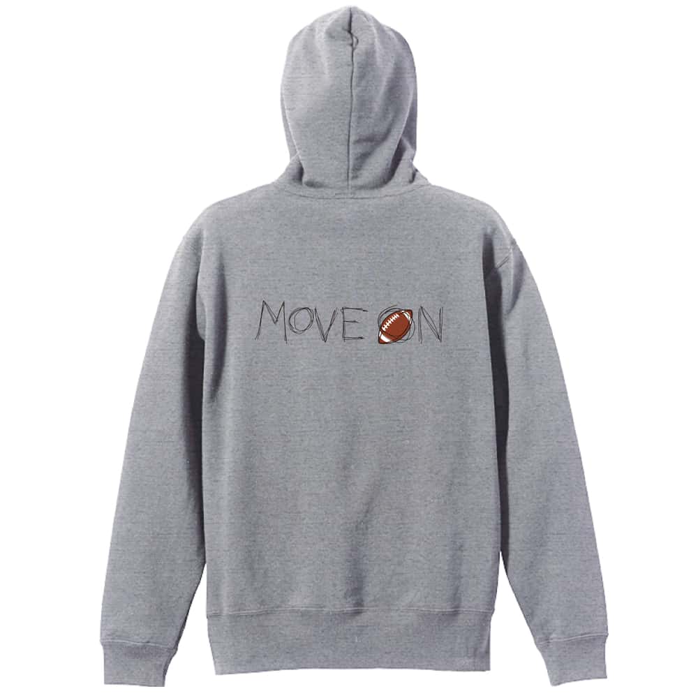 アメリカンフットボール MOVE ON 進め 裏パイルジップパーカー