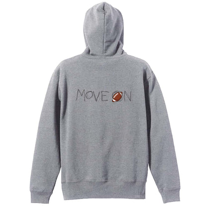 アメリカンフットボール MOVE ON 進め 裏パイルジップパーカー
