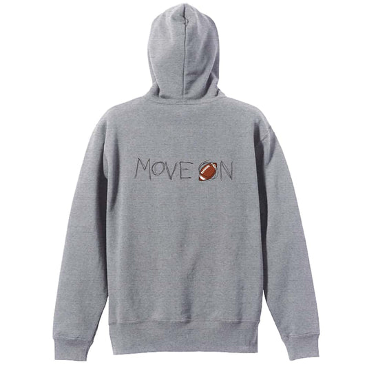 アメリカンフットボール MOVE ON 進め 裏パイルジップパーカー