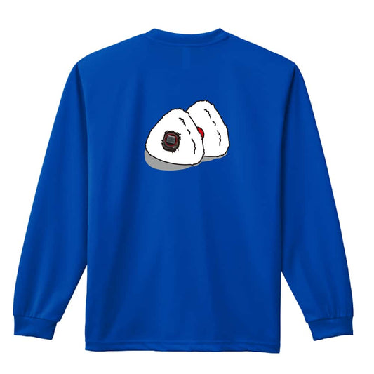 陸上競技 ストップウォッチ in おにぎり 吸水速乾ドライロングTシャツ