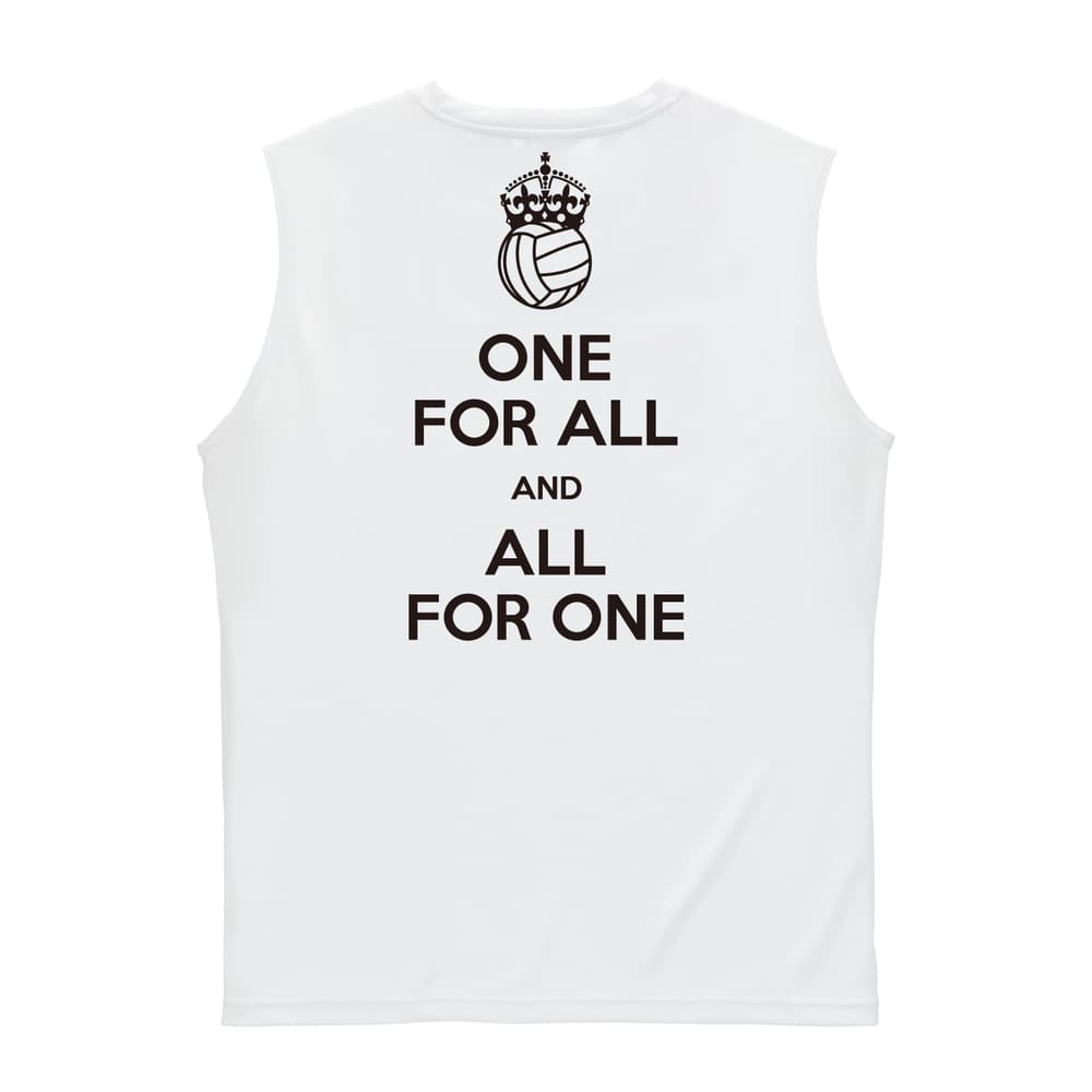 バレーボール ONE FOR ALL AND ALL FOR ONE バレーボール リサイクルポリエステル ノースリーブシャツ