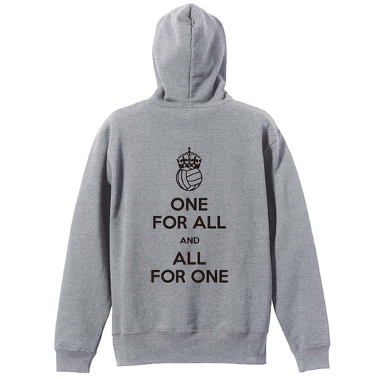 バレーボール ONE FOR ALL AND ALL FOR ONE バレーボール 裏パイルジップパーカー