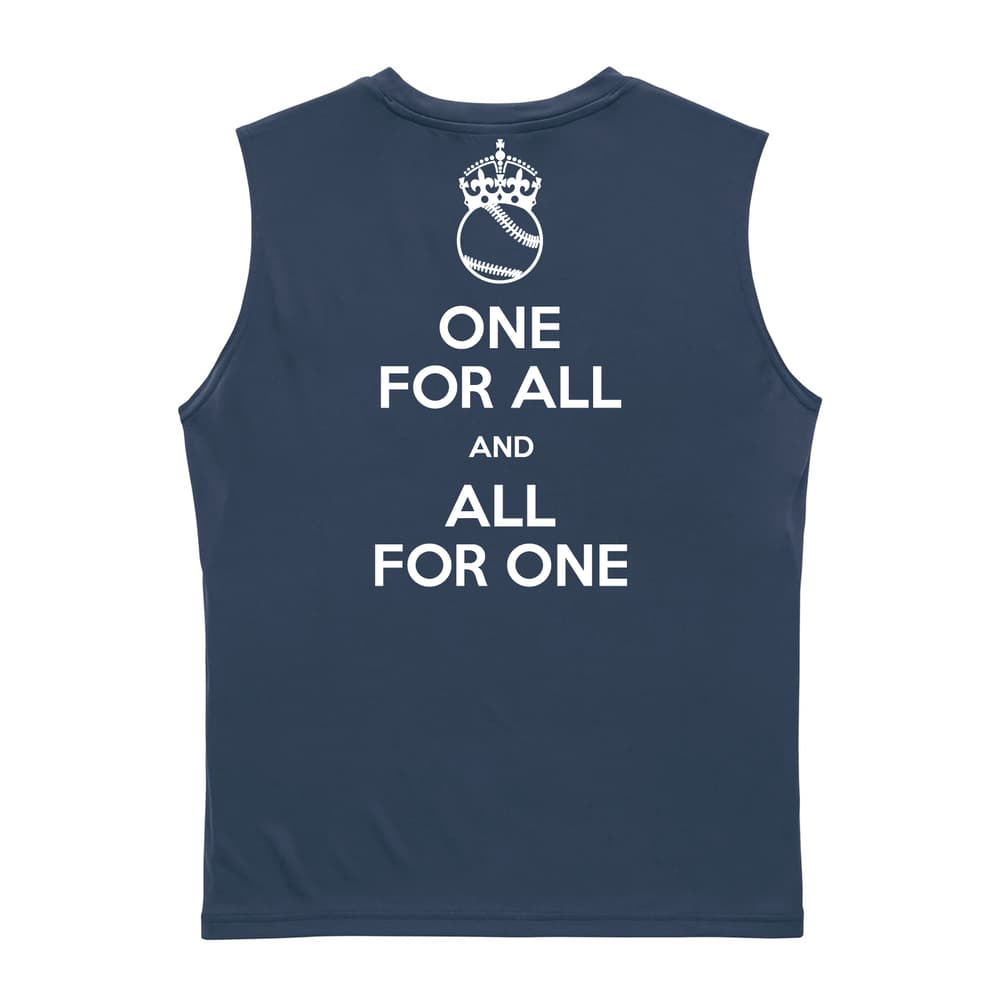 野球 ONE FOR ALL AND ALL FOR ONE 野球 リサイクルポリエステル ノースリーブシャツ