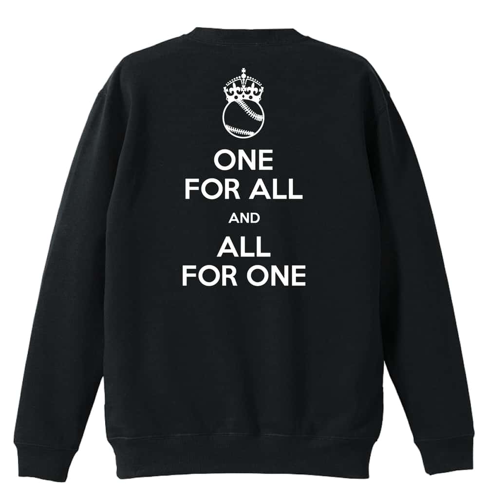 野球 ONE FOR ALL AND ALL FOR ONE 野球 裏パイルスウェットトレーナー