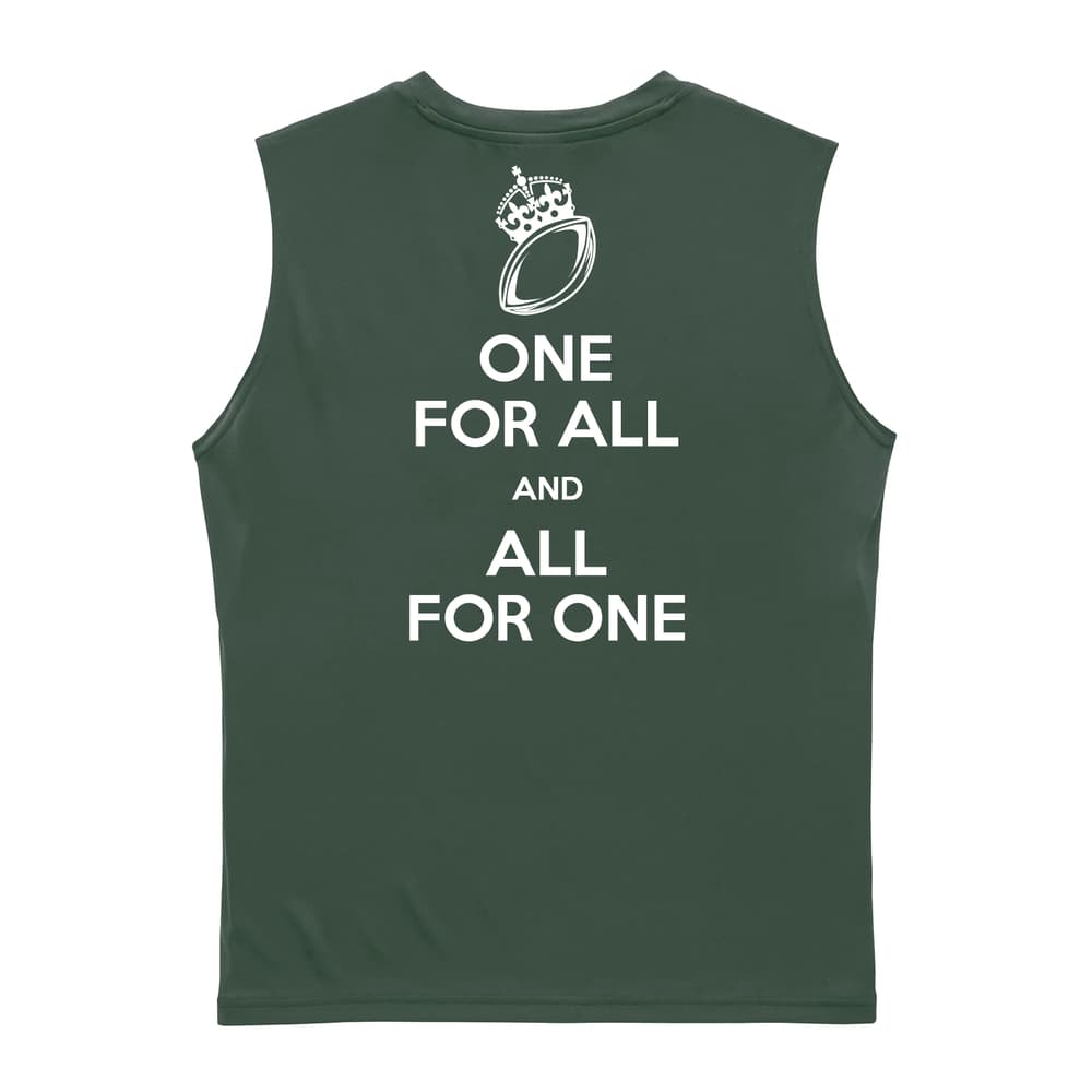 ラグビー ONE FOR ALL AND ALL FOR ONE ラグビー リサイクルポリエステル ノースリーブシャツ