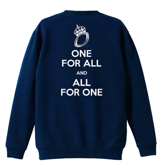 ラグビー ONE FOR ALL AND ALL FOR ONE ラグビー 裏パイルスウェットトレーナー