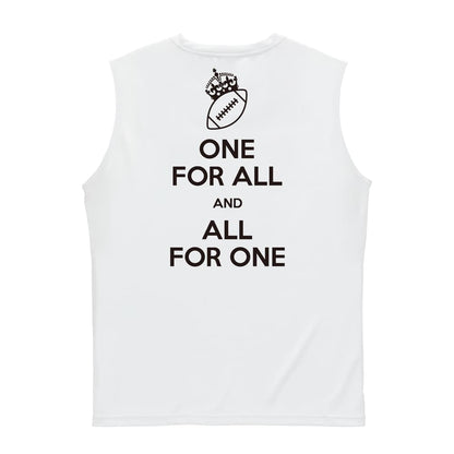 アメリカンフットボール ONE FOR ALL AND ALL FOR ONE アメフト リサイクルポリエステル ノースリーブシャツ