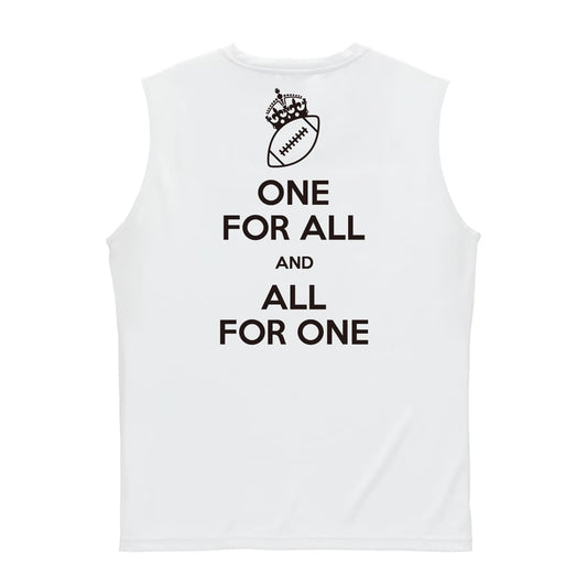 アメリカンフットボール ONE FOR ALL AND ALL FOR ONE アメフト リサイクルポリエステル ノースリーブシャツ