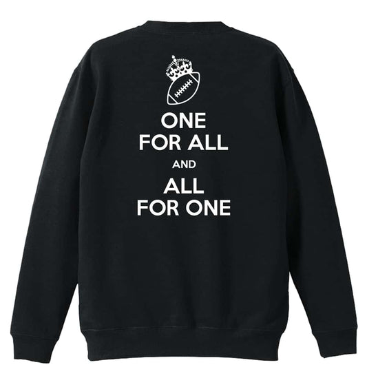 アメリカンフットボール ONE FOR ALL AND ALL FOR ONE アメフト 裏パイルスウェットトレーナー