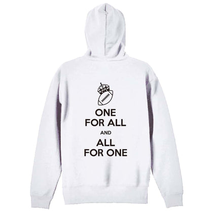 アメリカンフットボール ONE FOR ALL AND ALL FOR ONE アメフト 裏パイルジップパーカー