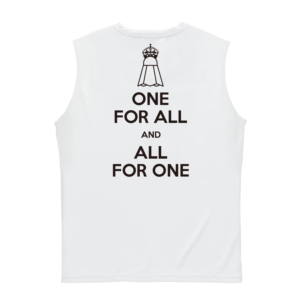 バドミントン ONE FOR ALL AND ALL FOR ONE バドミントン リサイクルポリエステル ノースリーブシャツ