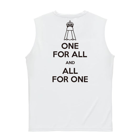 バドミントン ONE FOR ALL AND ALL FOR ONE バドミントン リサイクルポリエステル ノースリーブシャツ