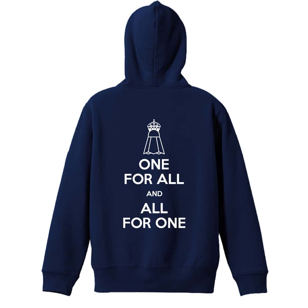 バドミントン ONE FOR ALL AND ALL FOR ONE バドミントン 裏パイルプルオーバーパーカー