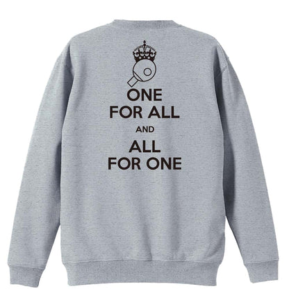 卓球 ONE FOR ALL AND ALL FOR ONE 卓球 裏パイルスウェットトレーナー