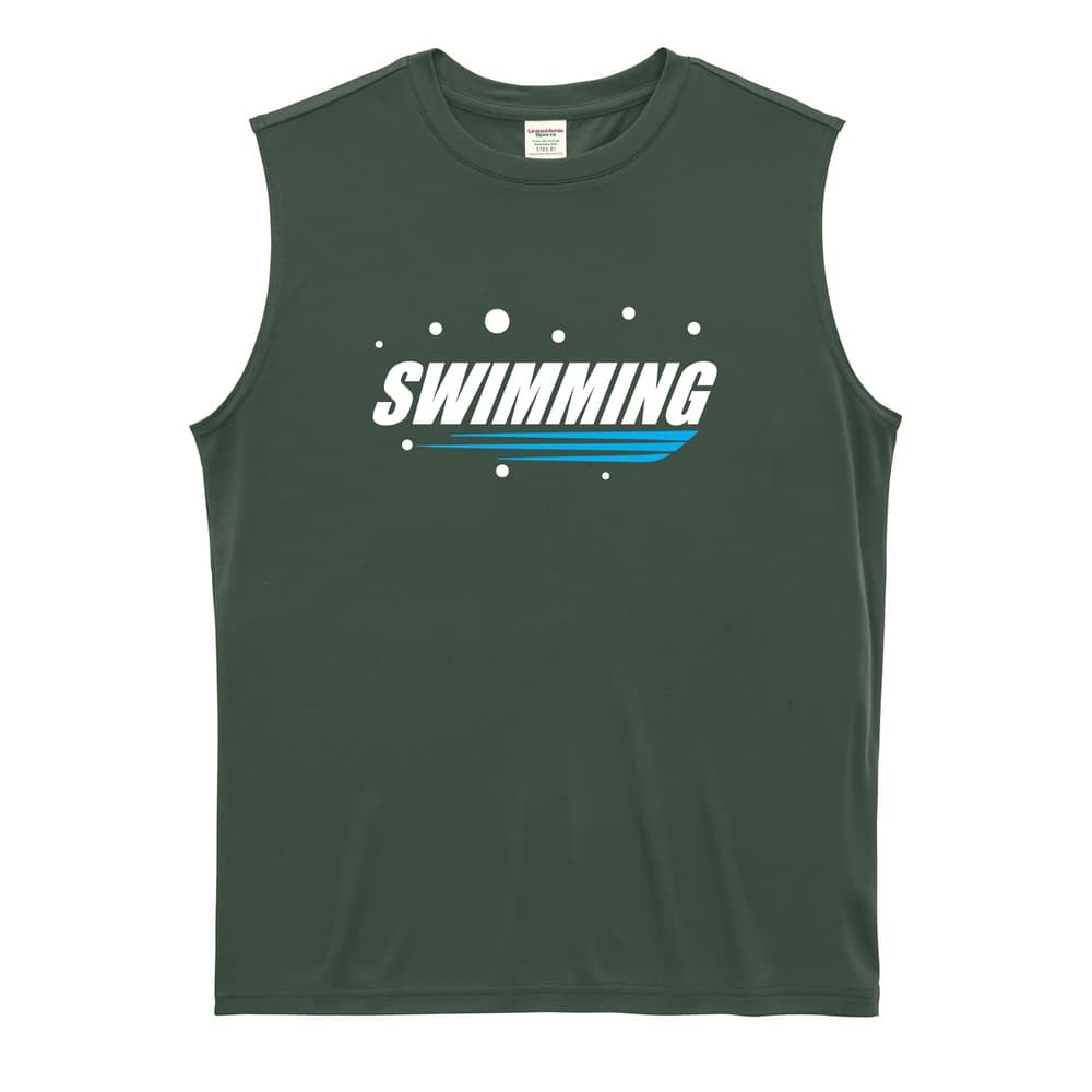 水泳 SWIMMING バブルロゴ リサイクルポリエステル ノースリーブシャツ