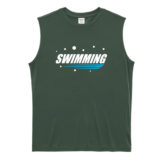 水泳 SWIMMING バブルロゴ リサイクルポリエステル ノースリーブシャツ