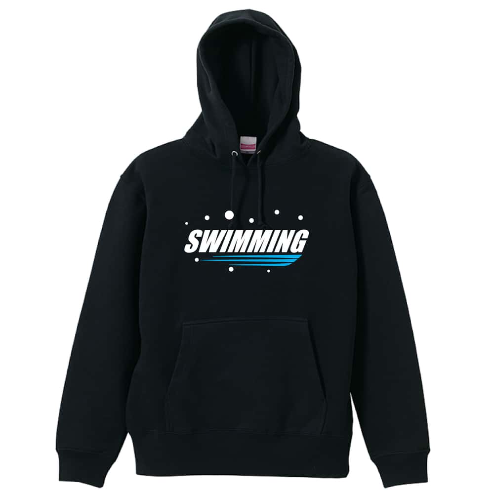 水泳 SWIMMING バブルロゴ 裏パイルプルオーバーパーカー