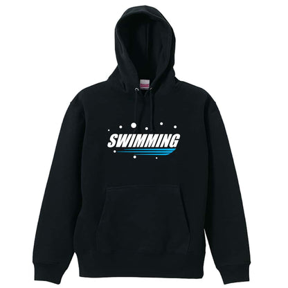 水泳 SWIMMING バブルロゴ 裏パイルプルオーバーパーカー