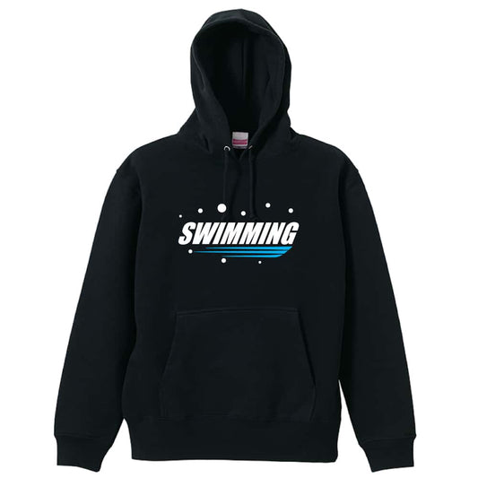 水泳 SWIMMING バブルロゴ 裏パイルプルオーバーパーカー