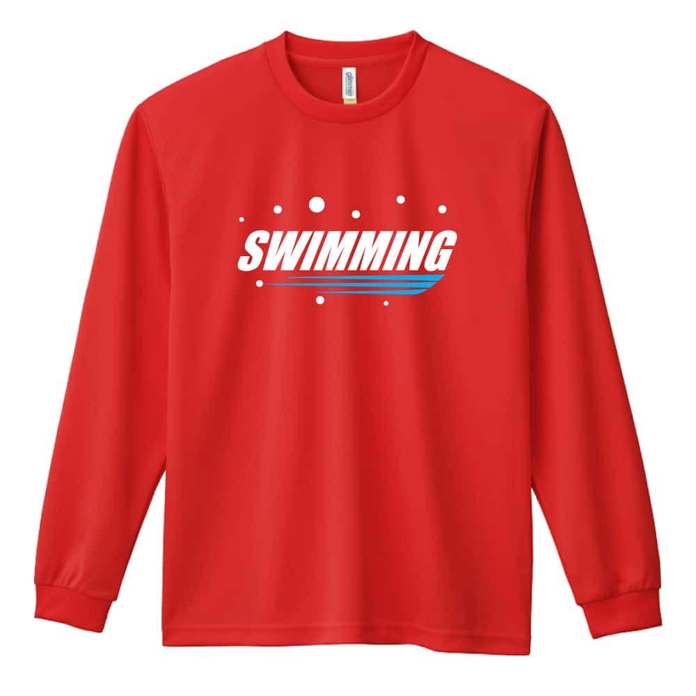 水泳 SWIMMING バブルロゴ 吸水速乾ドライロングTシャツ