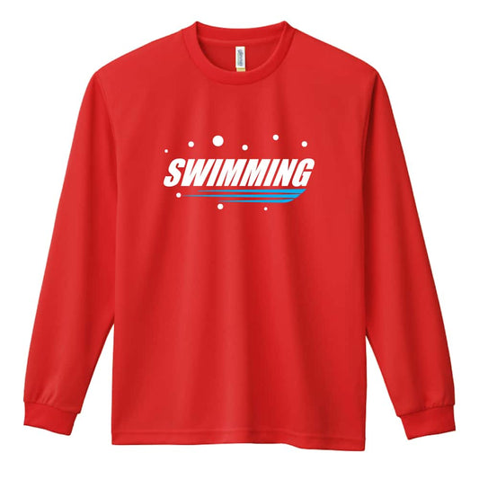 水泳 SWIMMING バブルロゴ 吸水速乾ドライロングTシャツ
