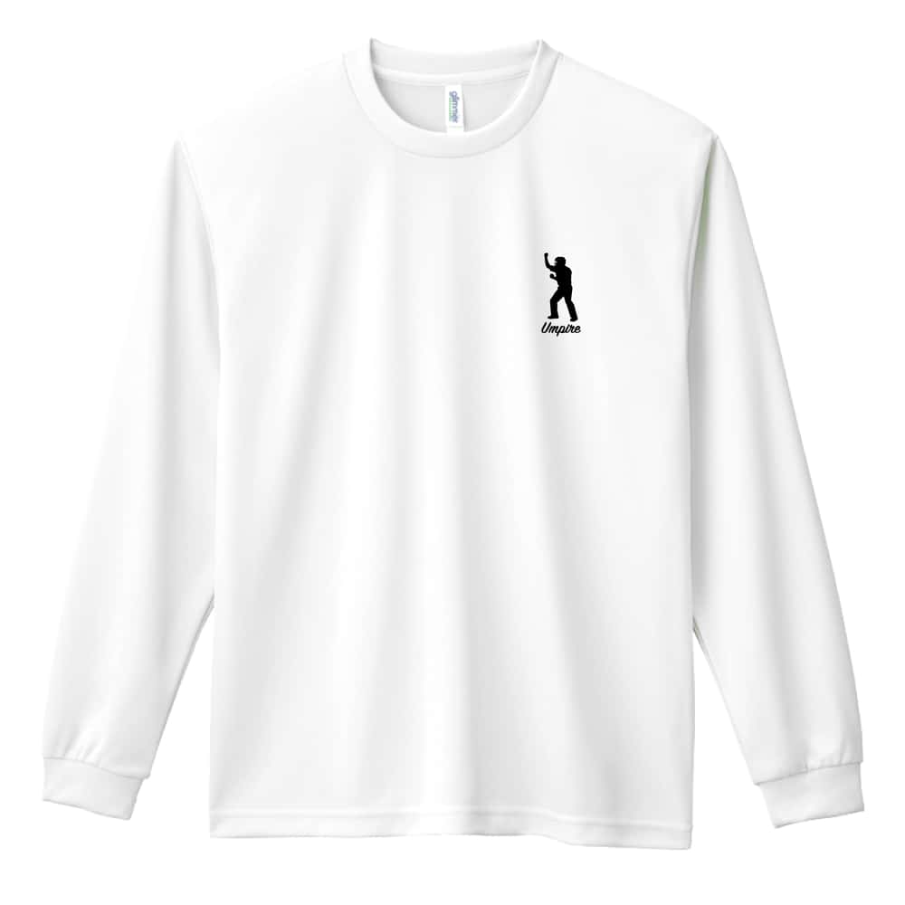 野球 ワンポイント アンパイア・球審・審判 ロゴ 吸水速乾ドライロングTシャツ