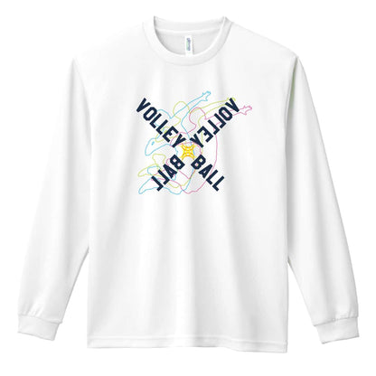バレーボール ネオンスタイルのクロスVOLLEYBALL 吸水速乾ドライロングTシャツ