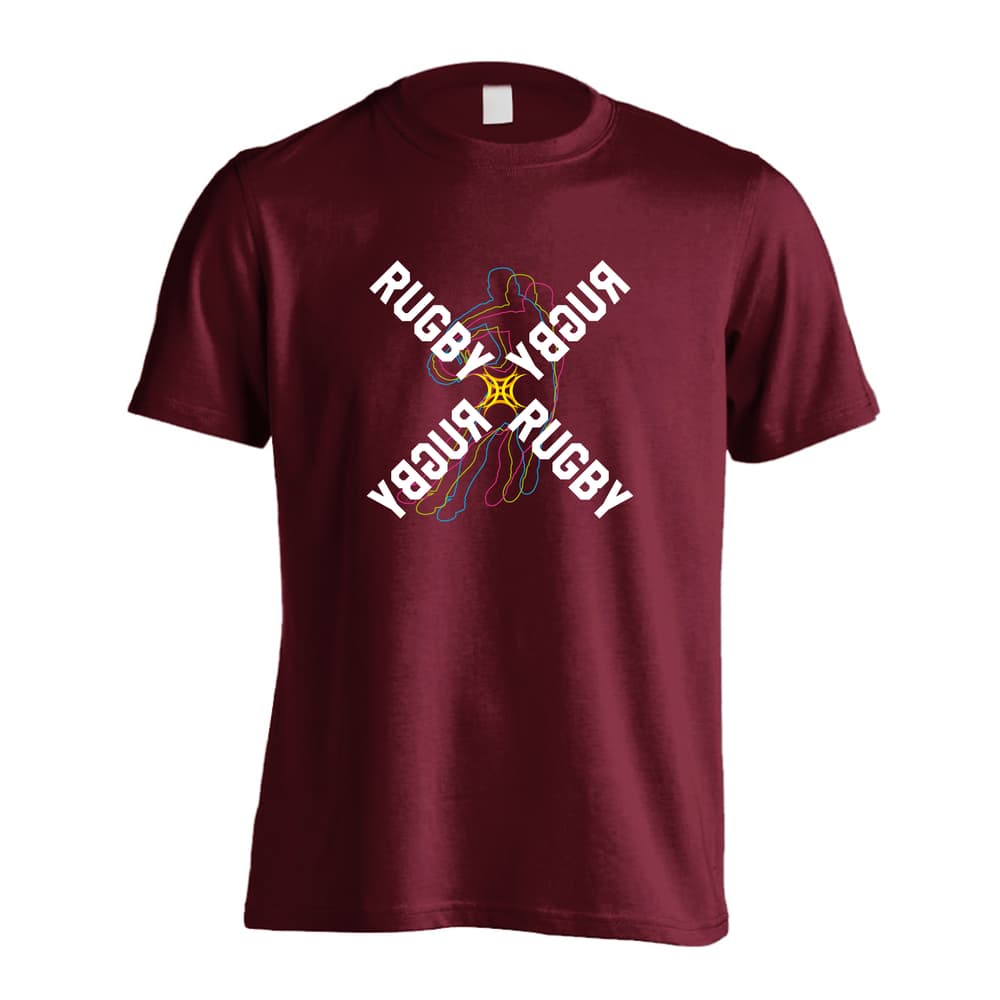 ラグビー ネオンスタイルのクロスRUGBY 吸水速乾ドライTシャツ