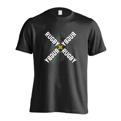 ラグビー ネオンスタイルのクロスRUGBY 吸水速乾ドライTシャツ