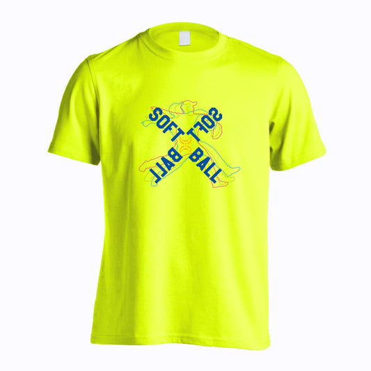 ソフトボール ネオンスタイルのクロスSOFTBALL 吸水速乾ドライTシャツ