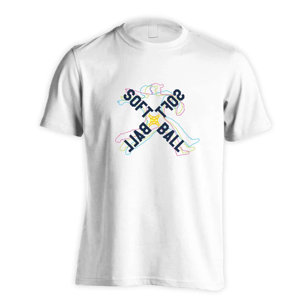 ソフトボール ネオンスタイルのクロスSOFTBALL 吸水速乾ドライTシャツ