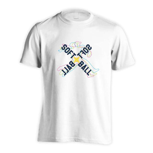 ソフトボール ネオンスタイルのクロスSOFTBALL 吸水速乾ドライTシャツ