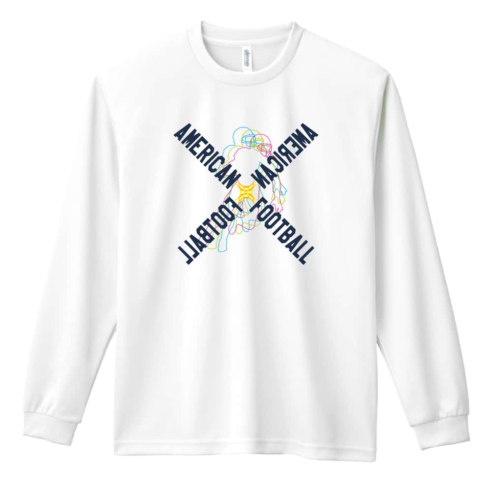 アメリカンフットボール ネオンスタイルのクロスAMERICAN FOOTBALL 吸水速乾ドライロングTシャツ