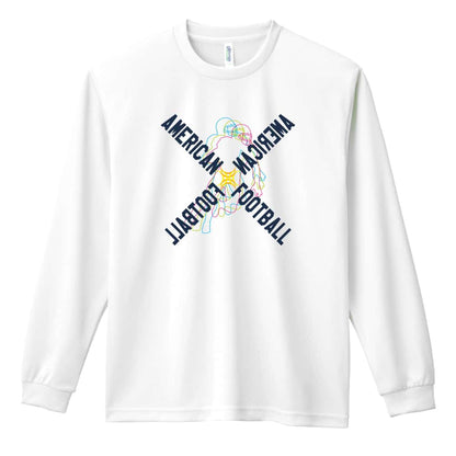 アメリカンフットボール ネオンスタイルのクロスAMERICAN FOOTBALL 吸水速乾ドライロングTシャツ