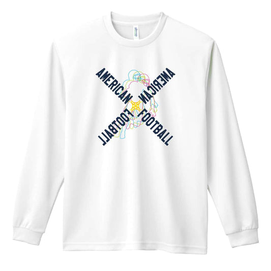 アメリカンフットボール ネオンスタイルのクロスAMERICAN FOOTBALL 吸水速乾ドライロングTシャツ