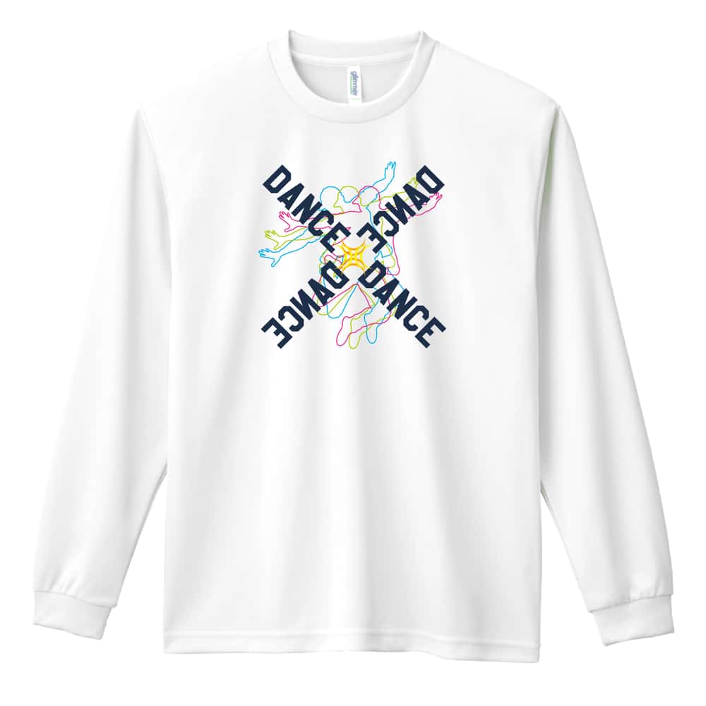 ダンス ネオンスタイルのクロスDANCE 吸水速乾ドライロングTシャツ