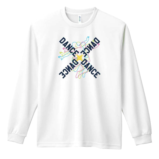 ダンス ネオンスタイルのクロスDANCE 吸水速乾ドライロングTシャツ