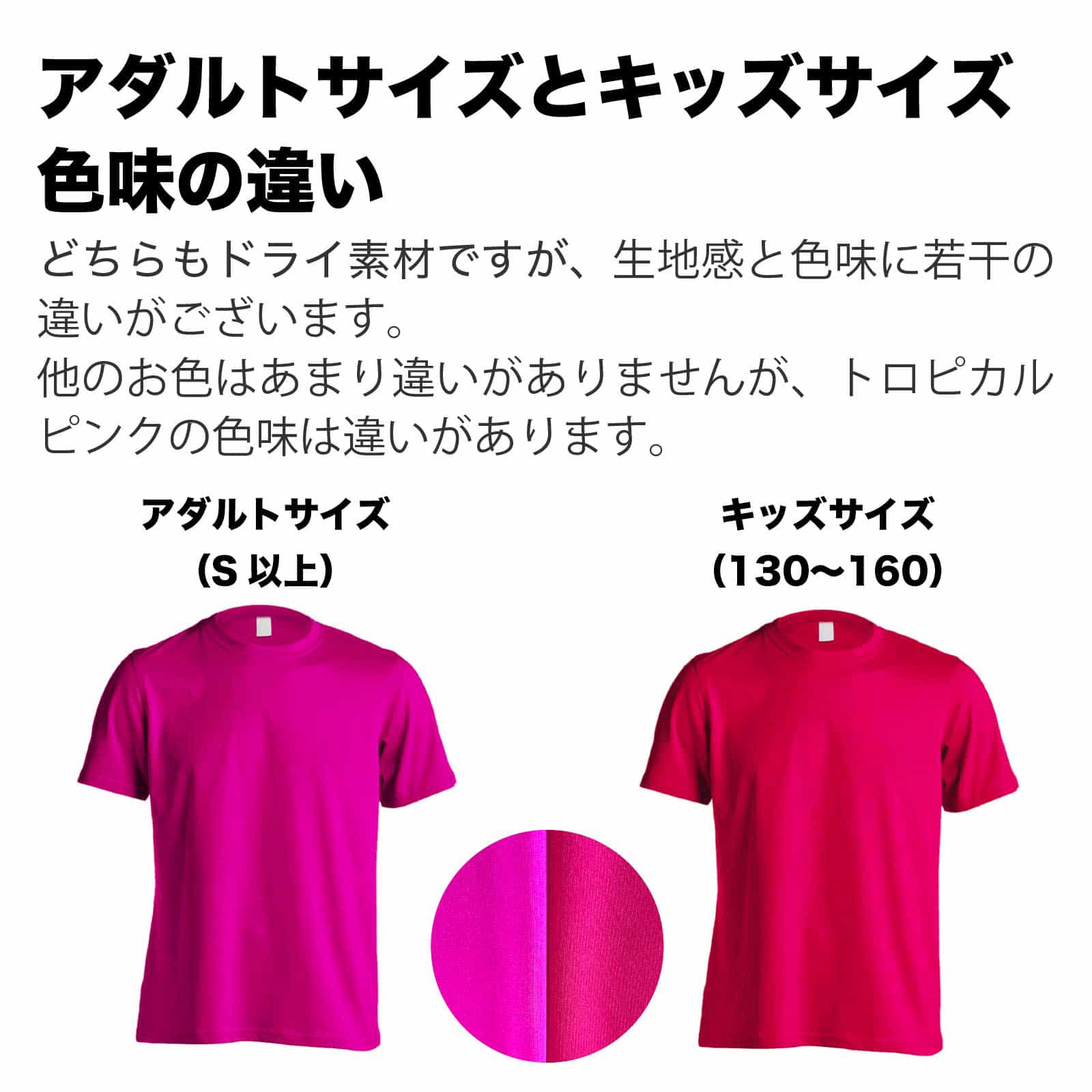キッズとアダルトサイズの注意点